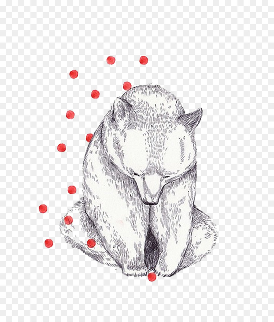 Brown bear Elch-Zeichnung-Illustration - Handgemalte Skizze Herzen tragen