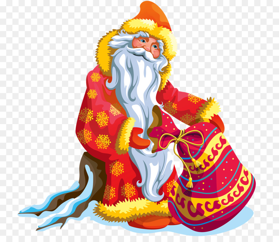 Ded Moroz Snegurochka Di Natale Babbo Natale Illustrazione - Babbo Natale, portando un sacchetto regalo