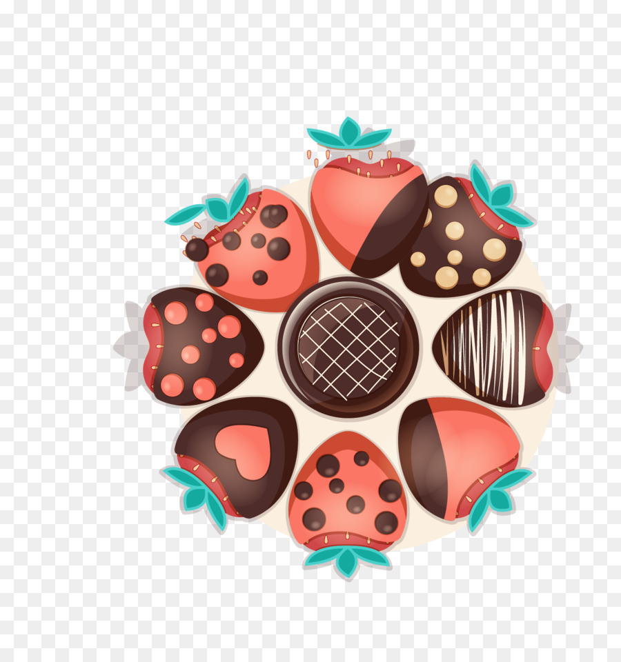 Kuchen mit Schokolade-Bonbon-Erdbeere-Schokolade-Sirup - Vektor Farbe kleine Erdbeer-Kranz