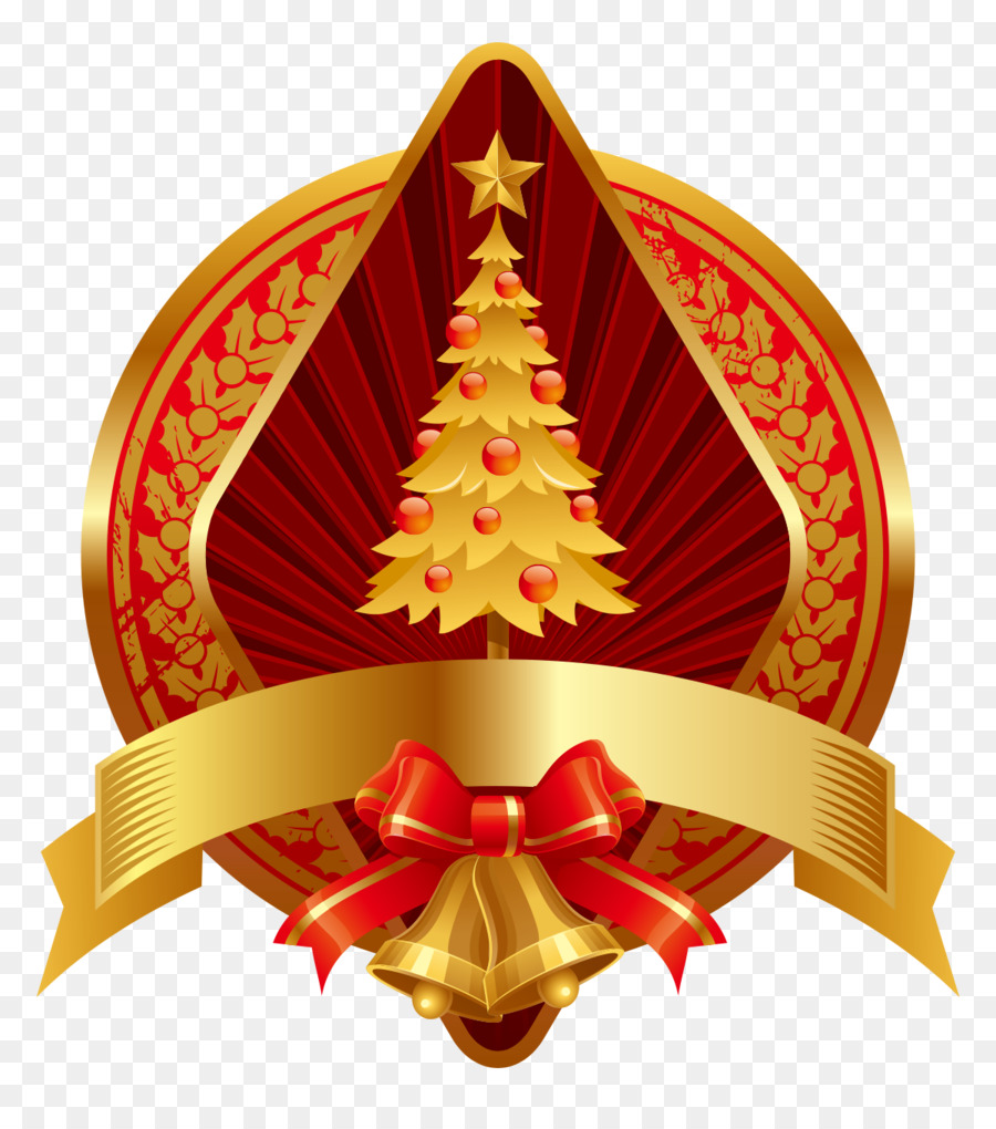 Oro, ornamento di Natale Jingle bell Illustrazione - Complimenti carta vettoriale di festa frumento rosso