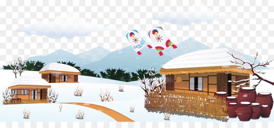 Schnee-Winter-Haus - Vektor winter Haus