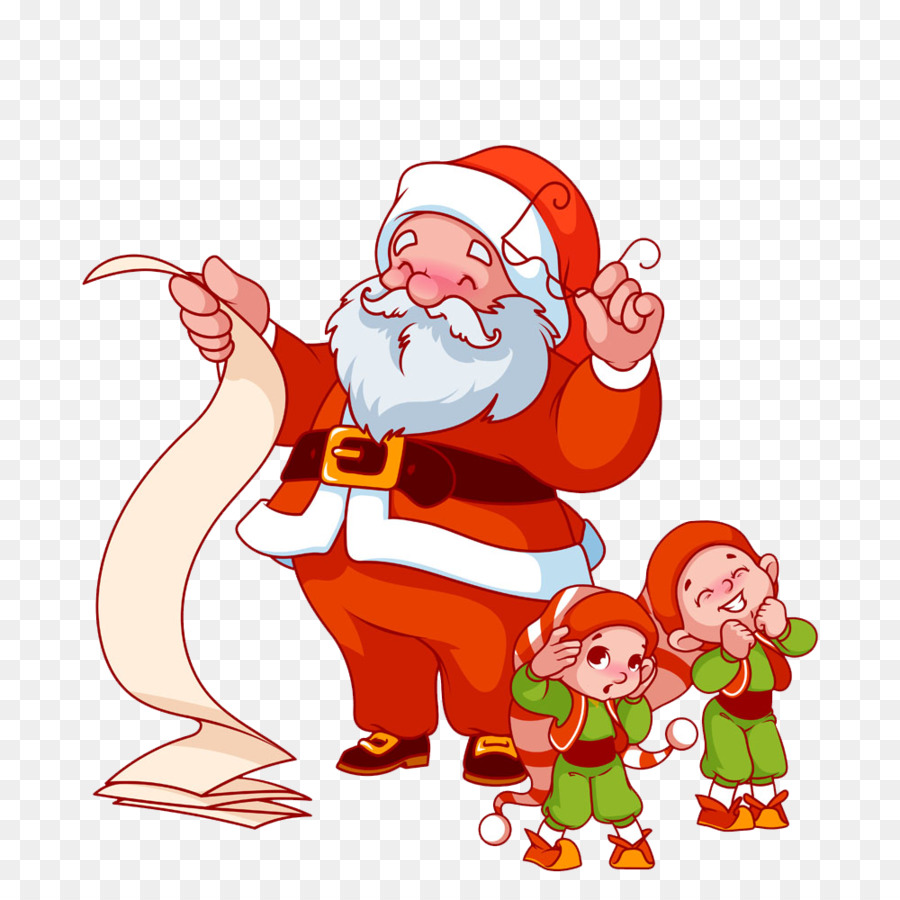 Ded Moroz Babbo Natale Regalo Illustrazione - Santa preso una lista della spesa fibbia creative HD Gratis