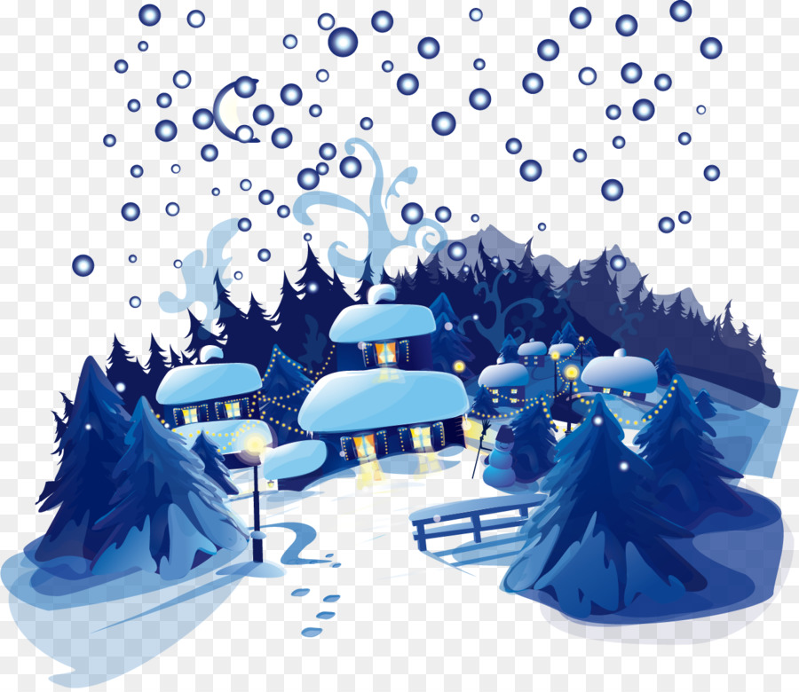 Inverno, Neve, Notte - Bella blu inverno materiale Custodia