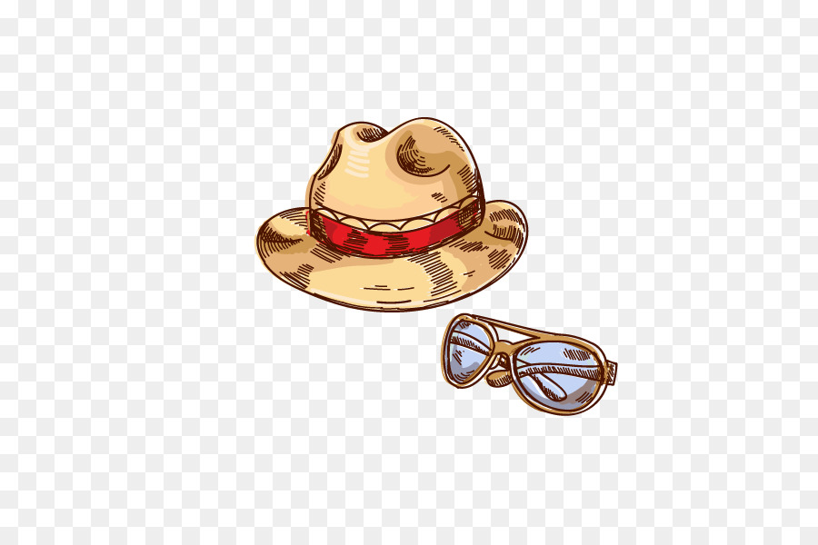 Cowboy-Hut und Sonnenbrille - Hut