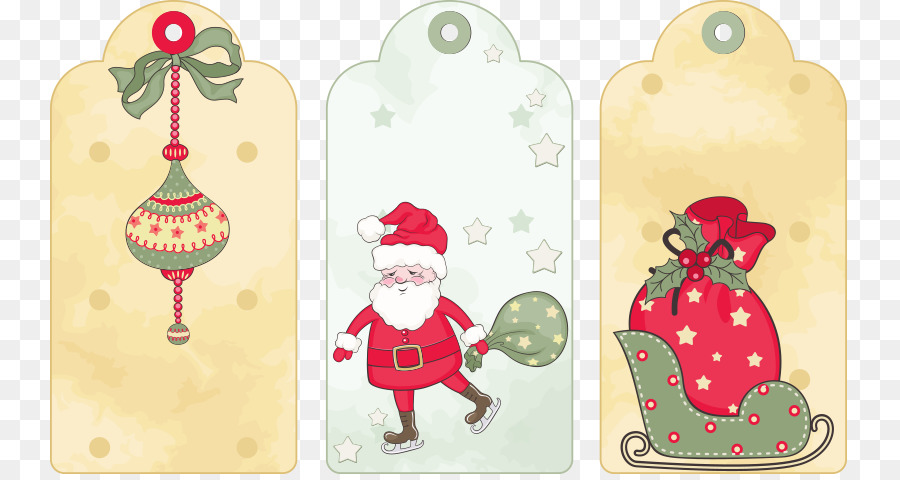 Santa Claus Papier-Geschenk-Neujahr - Vektor Santa Claus drei Kraftpapier-Karte