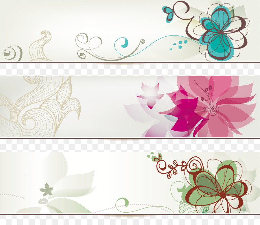 Web-banner, Blume - Hand-gemalte Blume-banner