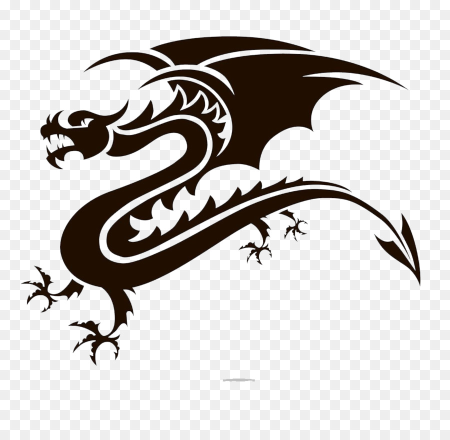 Dragon Tattoo Illustration - Traditionelle Drache-tattoo-Muster Dekorative Muster