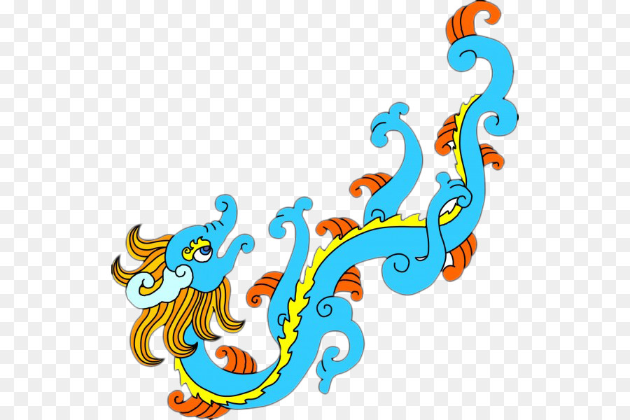 Drago cinese, Motivo di Arte di Clip art - Blue dragon creativo