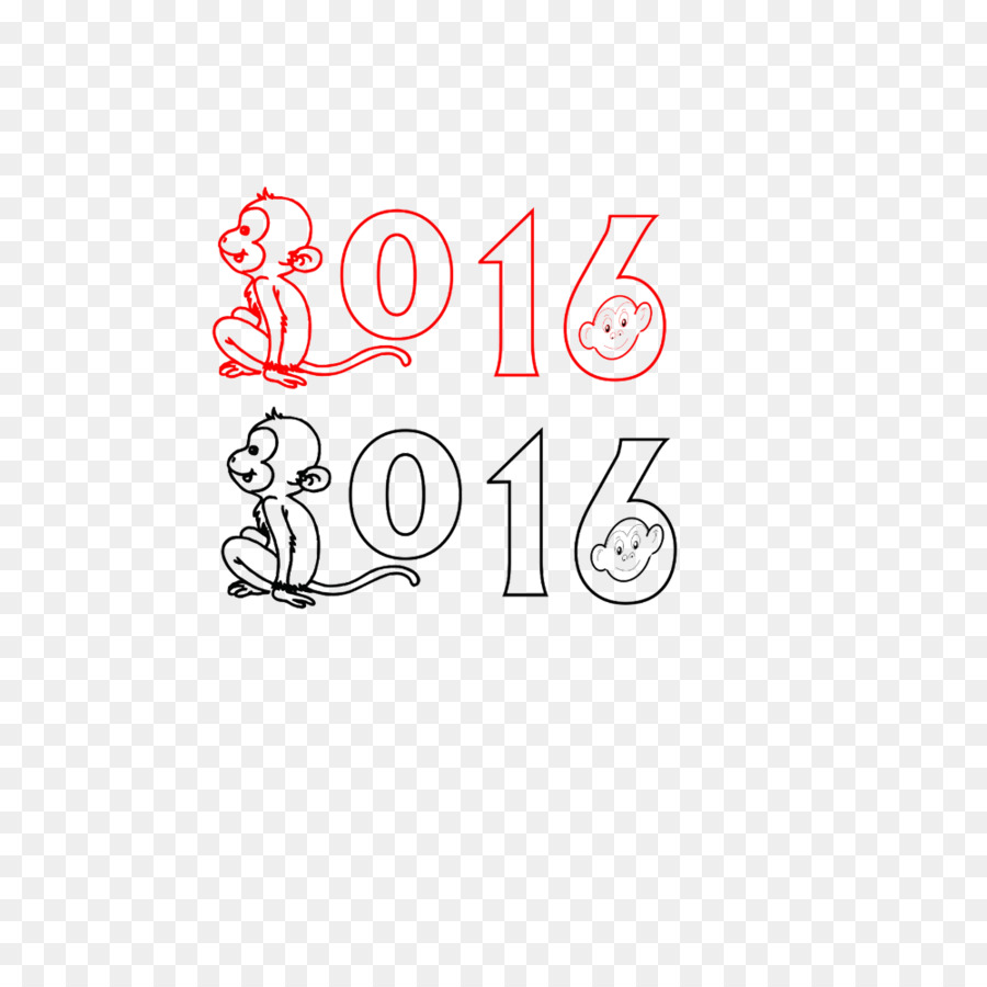 Chữ Thiết Kế Logo - 2016 Năm của các con Khỉ chữ số 2016