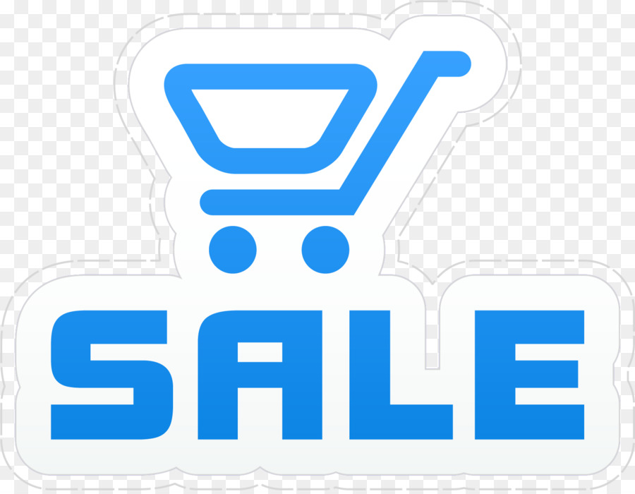 E commerce Online shopping Symbol - Blaues, klares sale tag