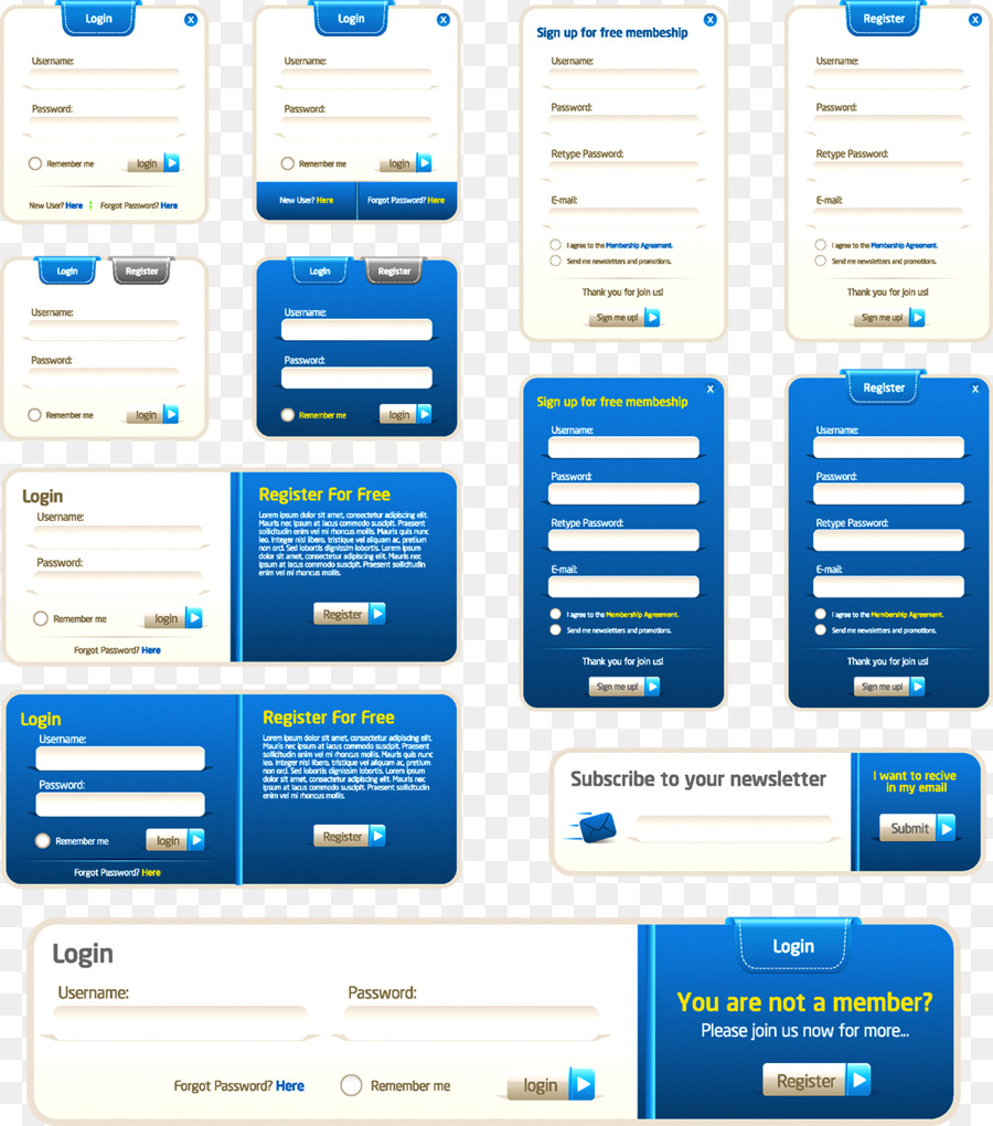 Web-Gestaltung Web-Seite Flaches design - Web-Formular-Design