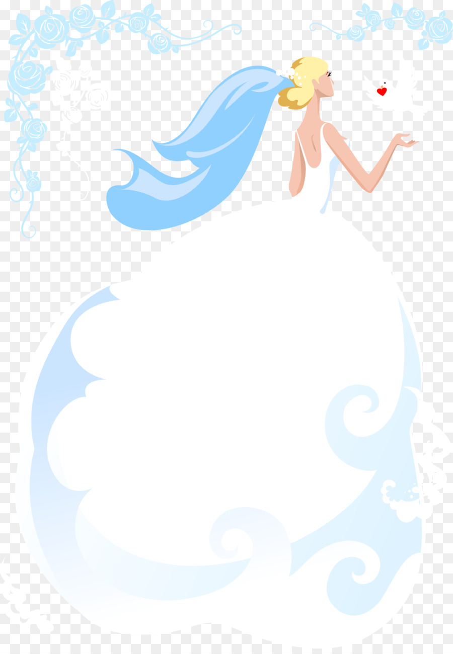 Rock Braut Clip art - Trägt ein weißes Kleid mit wunderschönen handgemalten Karikatur