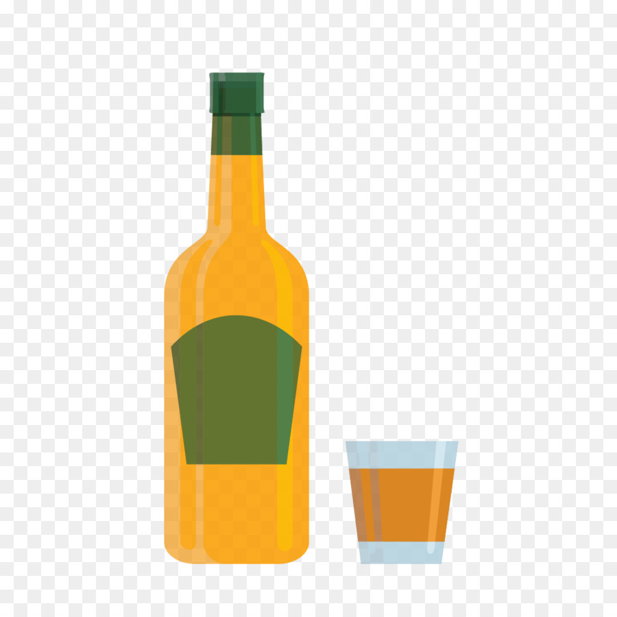 Whisky Vodka Wein-Cocktail-Likör - Cartoon-Vektor-cup und Flasche Wein