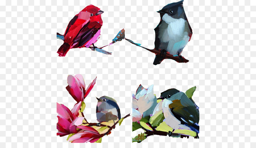Chim sơn Dầu - Sáng tạo tay vẽ sơn dầu hình ảnh con chim