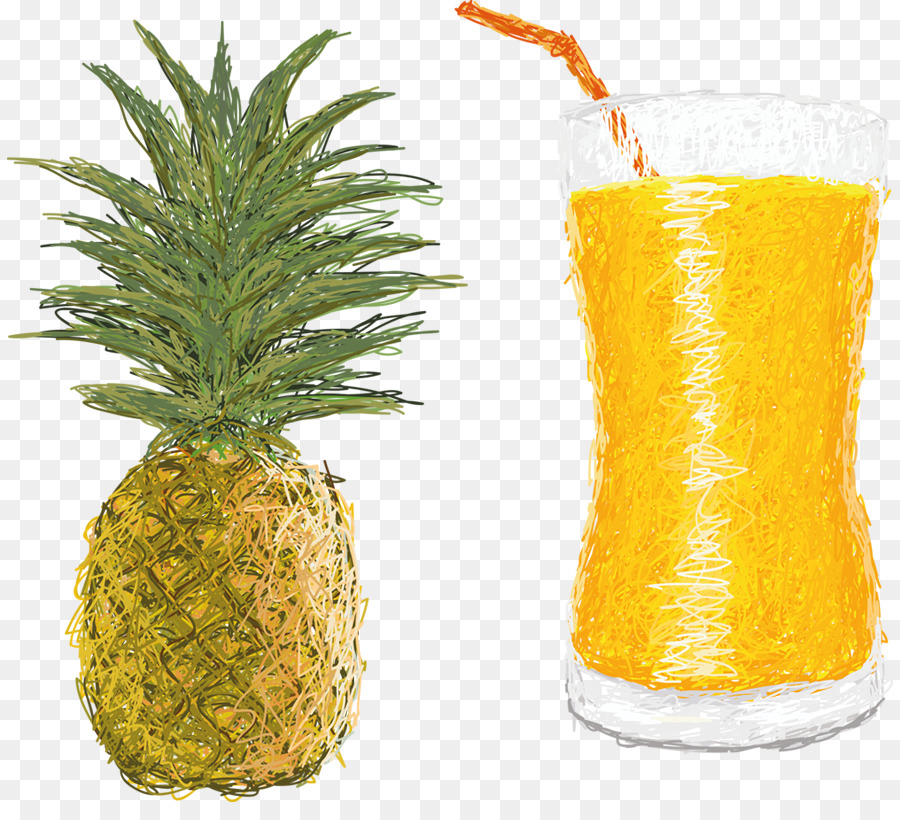 Orangensaft, Ananas-Frucht Jus dananas - Ananassaft material frei zu ziehen