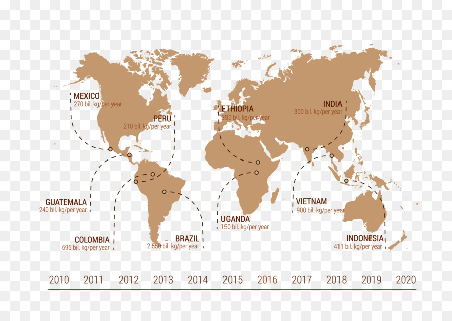 Globe Weltkarte - gelb Karte der Welt