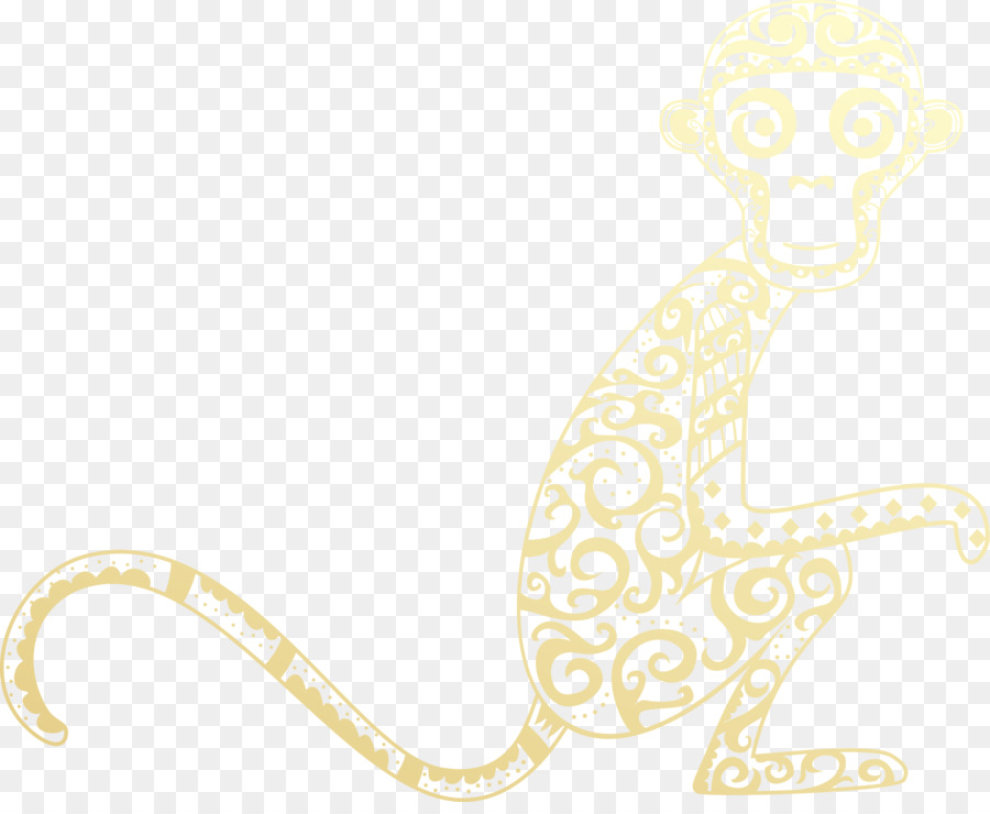 Động Vật Có Vú Văn Minh Họa - Mô hình vẽ tay véc tơ khỉ vàng