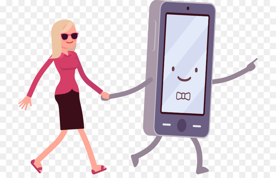 Royalty-free-Walking-Smartphone-Illustration - Vektor-Schönheit und das Telefon