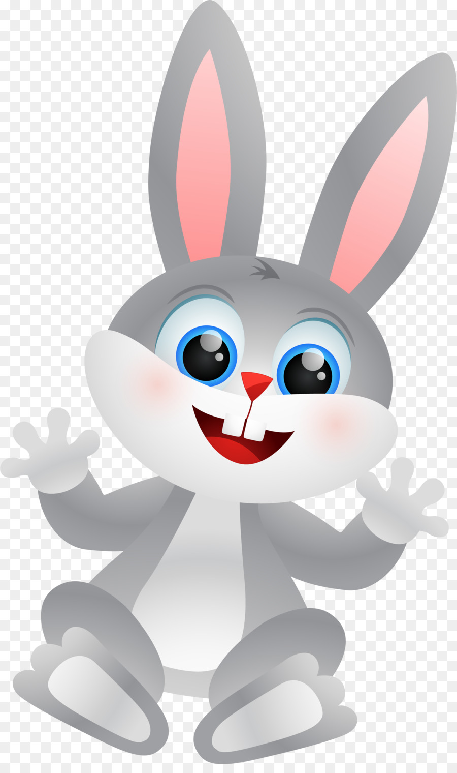 Pasqua, Coniglietto di Pasqua doganale Clip art - Dipinto a mano coniglio grigio