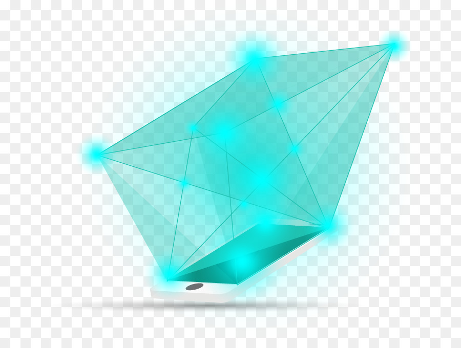 Türkis-Dreieck - Grünes Licht Effekt polygon-Knoten-Diagramm