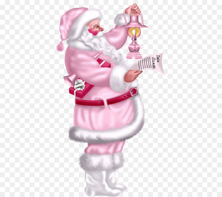 Santa Claus Christmas card Grußkarte-clipart - Pink Santa Claus