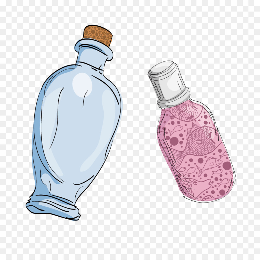 bottiglia di vetro - Vector carino bottiglia