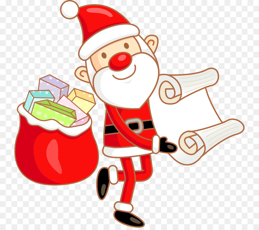Babbo Natale Cartoon Clip art - Vettore lista di Natale di Babbo Natale
