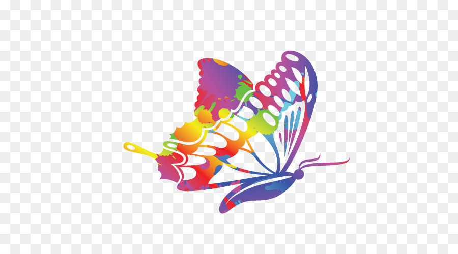 Farfalla Di Colore Stencil Illustrazione - colorato farfalla