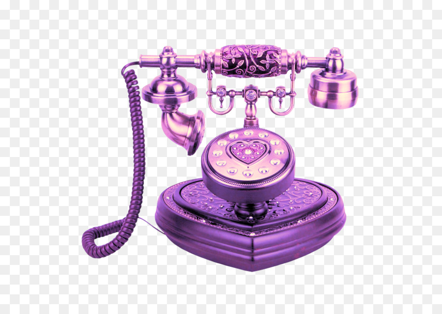 Telefono che squilla Sistema di Clip art - Viola telefono vintage
