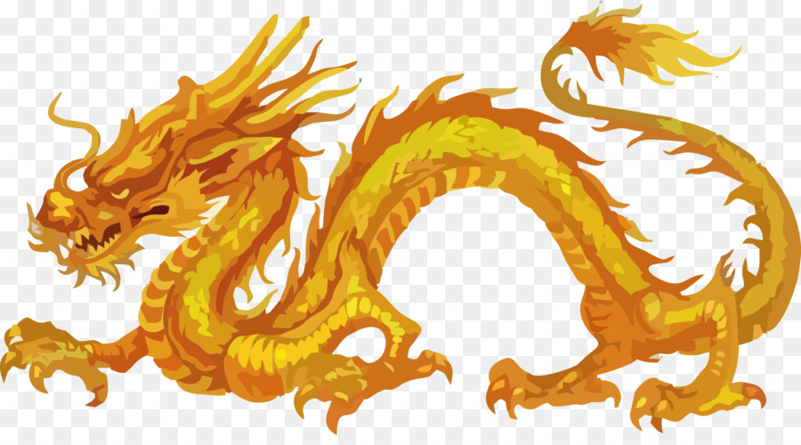 Geschichte von China-chinesische Drachen, japanische dragon - Große goldene Drache, Vektor-material