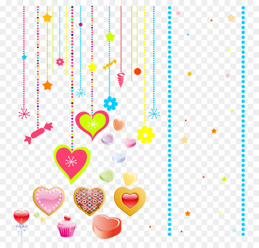 Cartone Animato Cuore Carta Da Parati - Il Giorno di san valentino a forma di cuore di cioccolato caramelle ciondoli