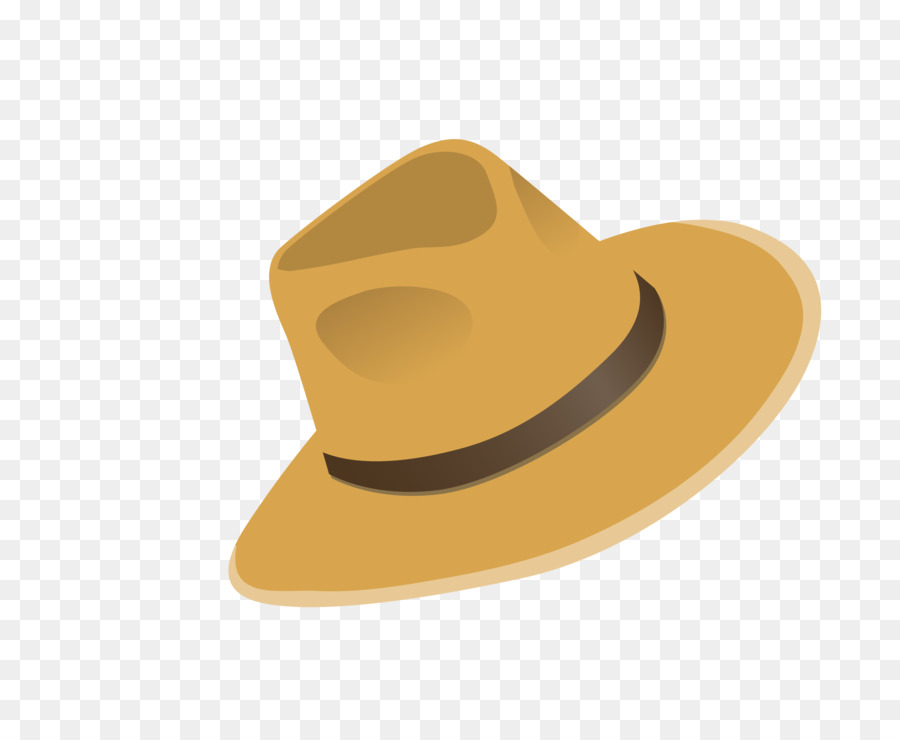 Cappello Fedora Giallo - Vector yellow big hat maschio donna cappello