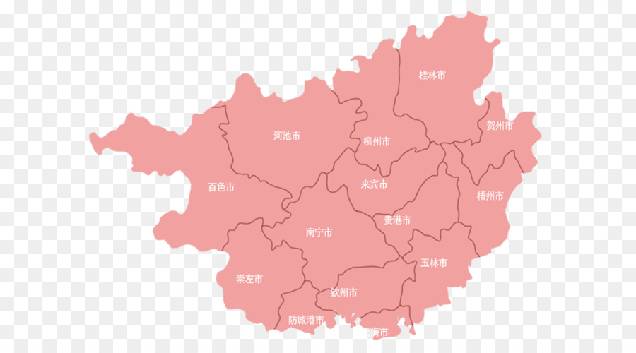 Yangshuo County Liucheng Contea Di Wuming Distretto Liuzhou Sud Della Cina Centrale - Provincia di Guangxi rosa la mappa