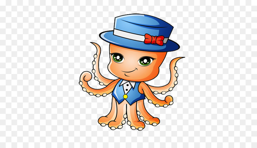 Takoyaki, Octopus Cartoon Clip art - Hut-Tintenfisch-material-Bild