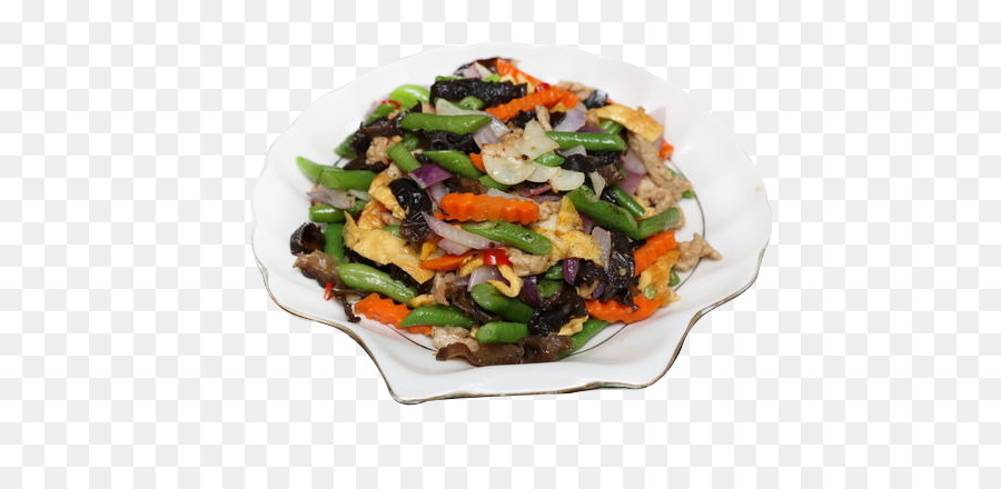 Rührei amerikanischen chinesischen Küche Üblich Bohnen-Salat - String beans, Rührei, Pilz