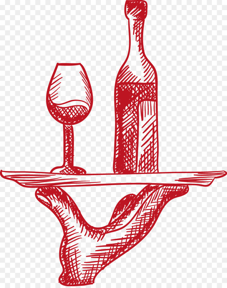Wein-Cocktail-Bier-Social-media-Alkoholische Getränke - Vektor-Rotwein ziehen hand