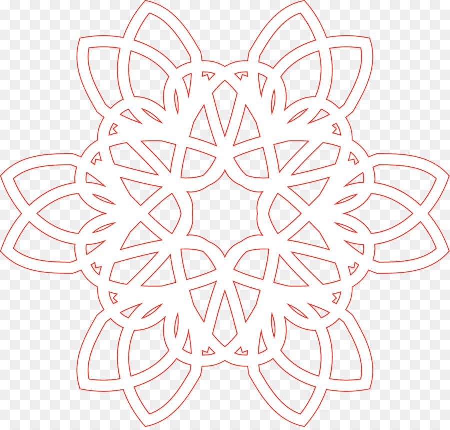 Weiß Symmetrie Blütenblatt Muster - Roter Kreis Muster