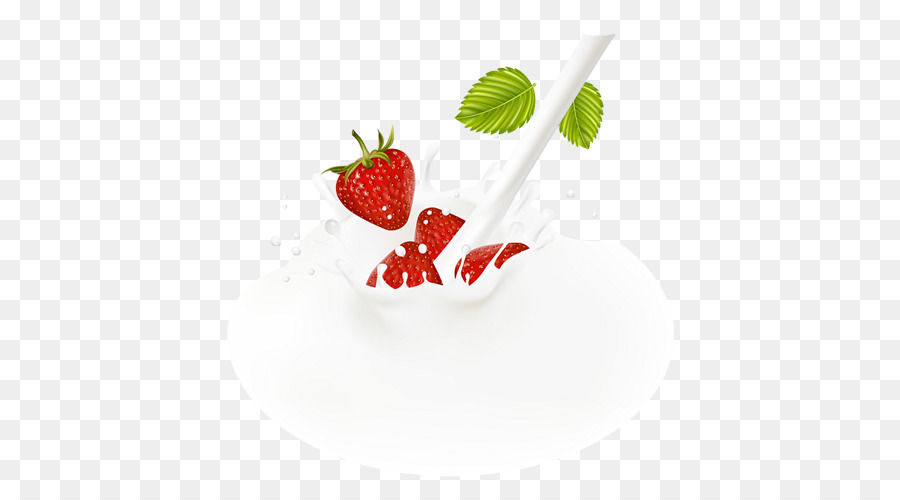 Saft, Milch, Erdbeere - Obst und Milch auftreten