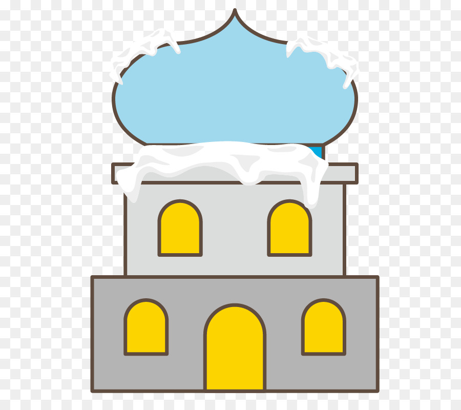 Giallo Clip art - Vettore blu casa torre tetto neve