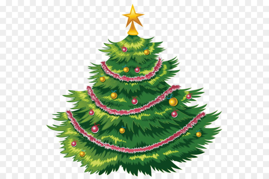 Albero di natale di arte della Clip - Dipinta a mano, decorazione albero di Natale