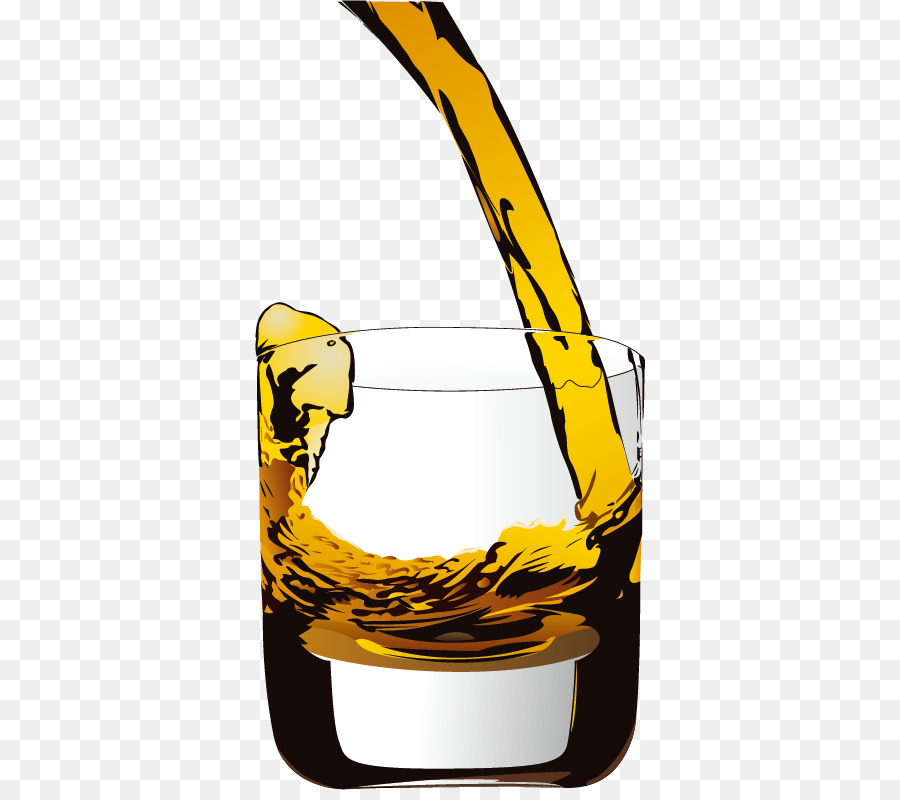 Whisky, Cocktail, Alkoholisches Getränk, clipart - Vektor gegossen Glas Wein