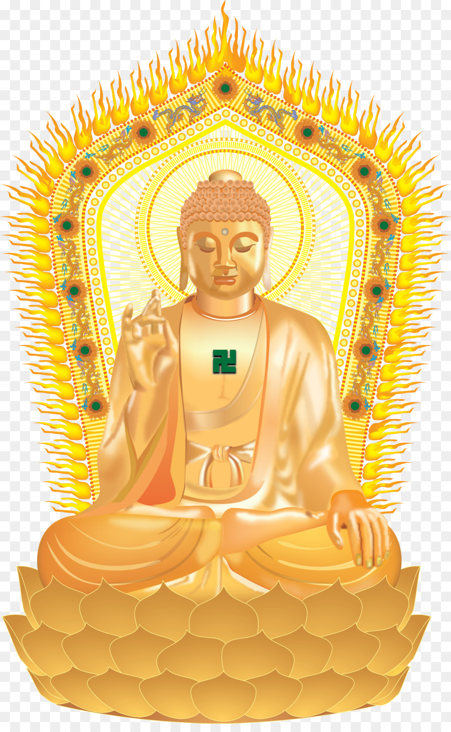 Golden Buddha China Buddhaschaft Im Buddhismus - Vektor-Golden Buddha