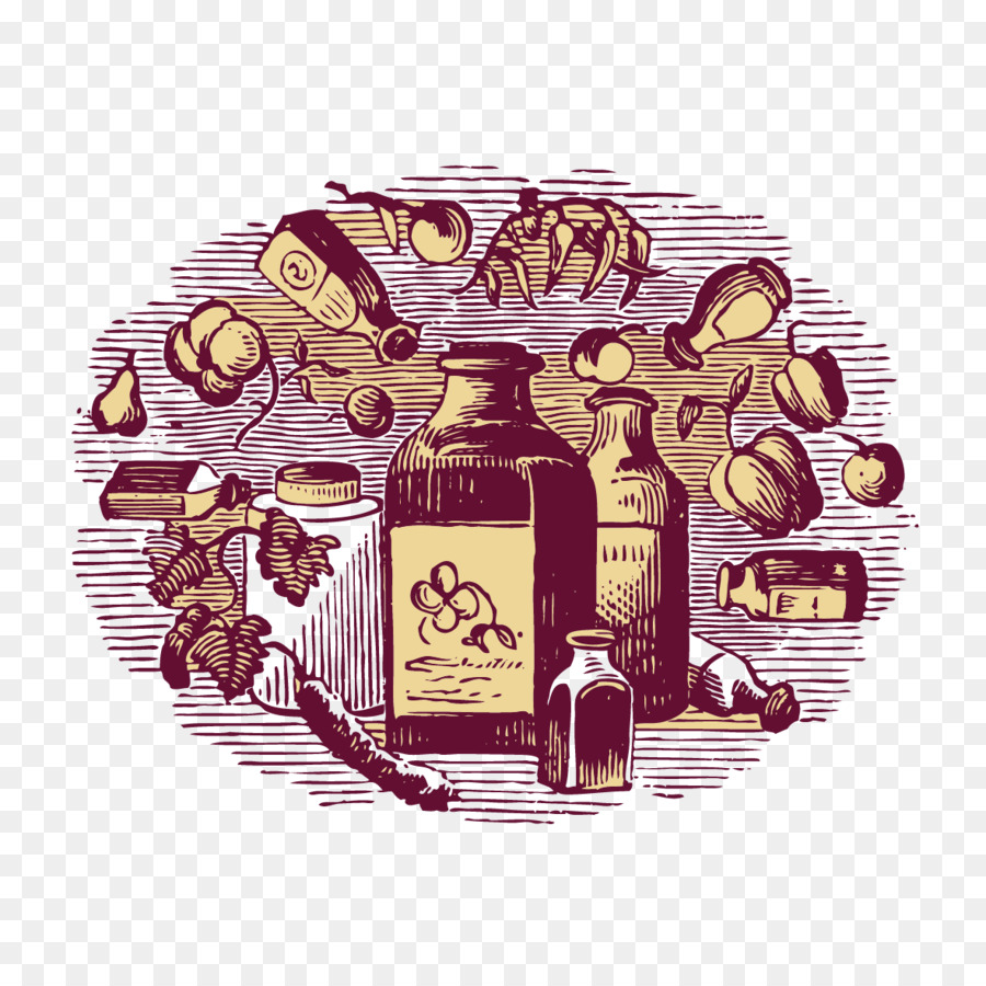 Etichetta, Illustrazione - Dipinto a mano di vino