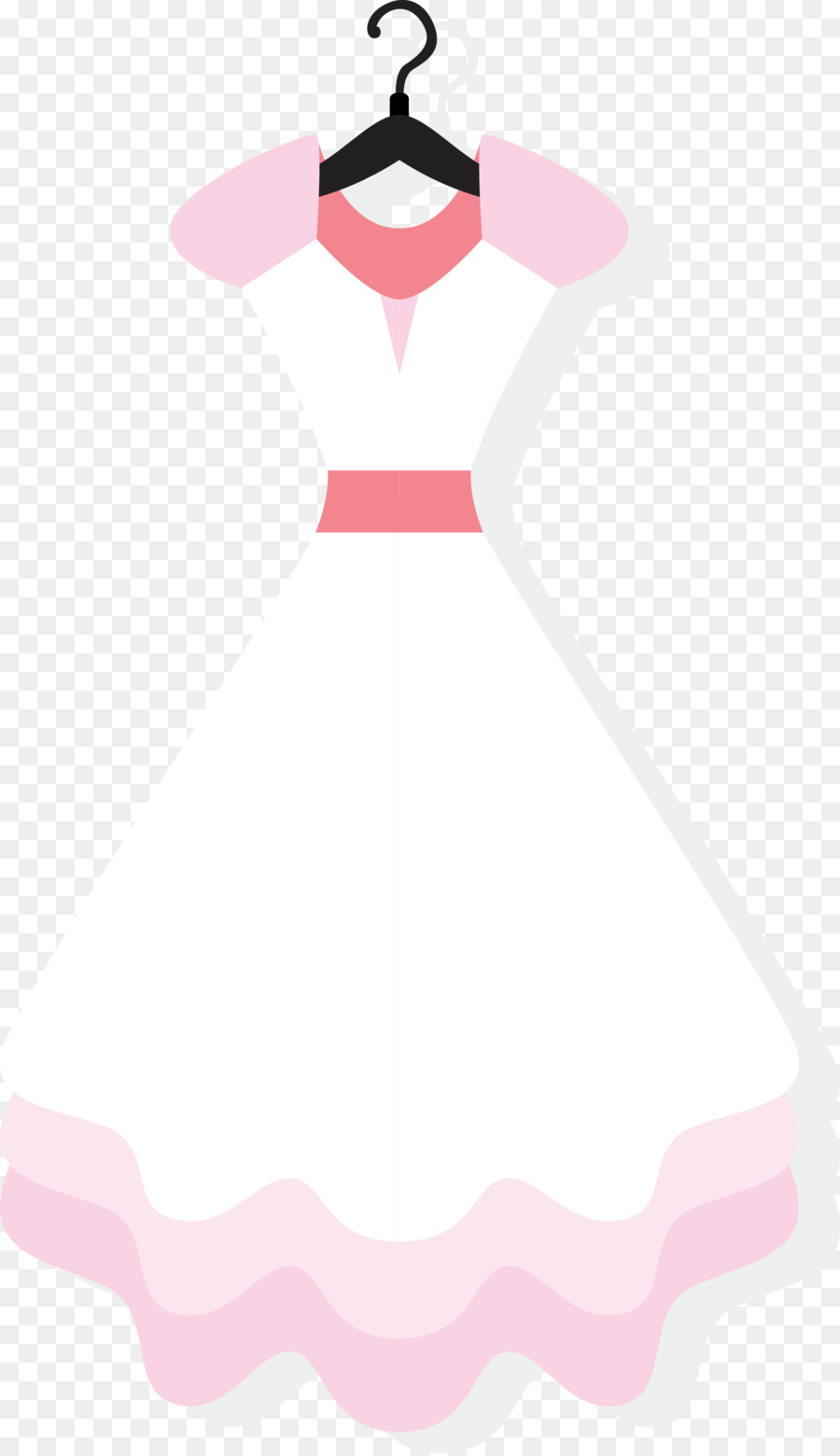 Kleid Schulter Ärmel Mode-Accessoire Clip-art - Vektor weiß Taille Länge Kleid