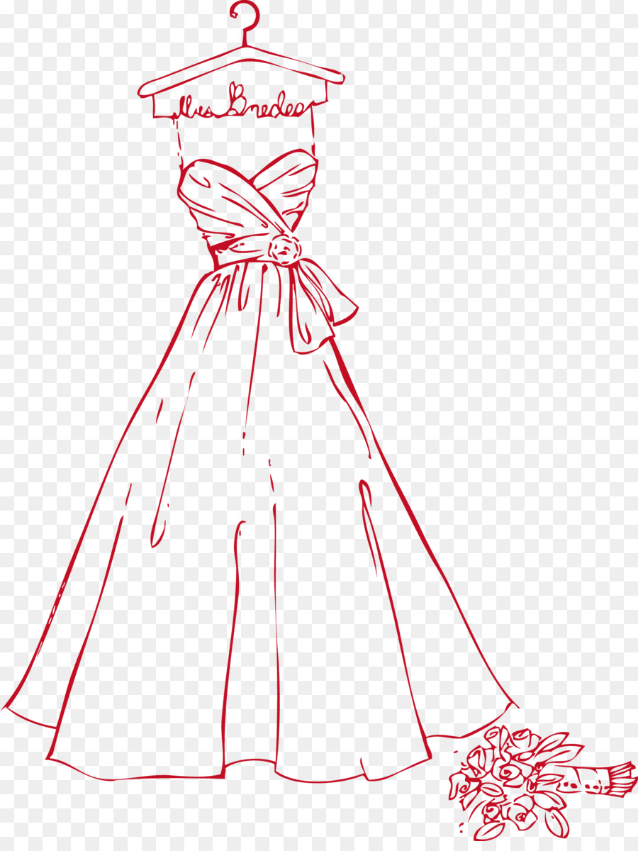 Hochzeitskleid, Zeichnung, Kleid, Skizze - Vektor-cartoon neue Hochzeit Kleid Rock