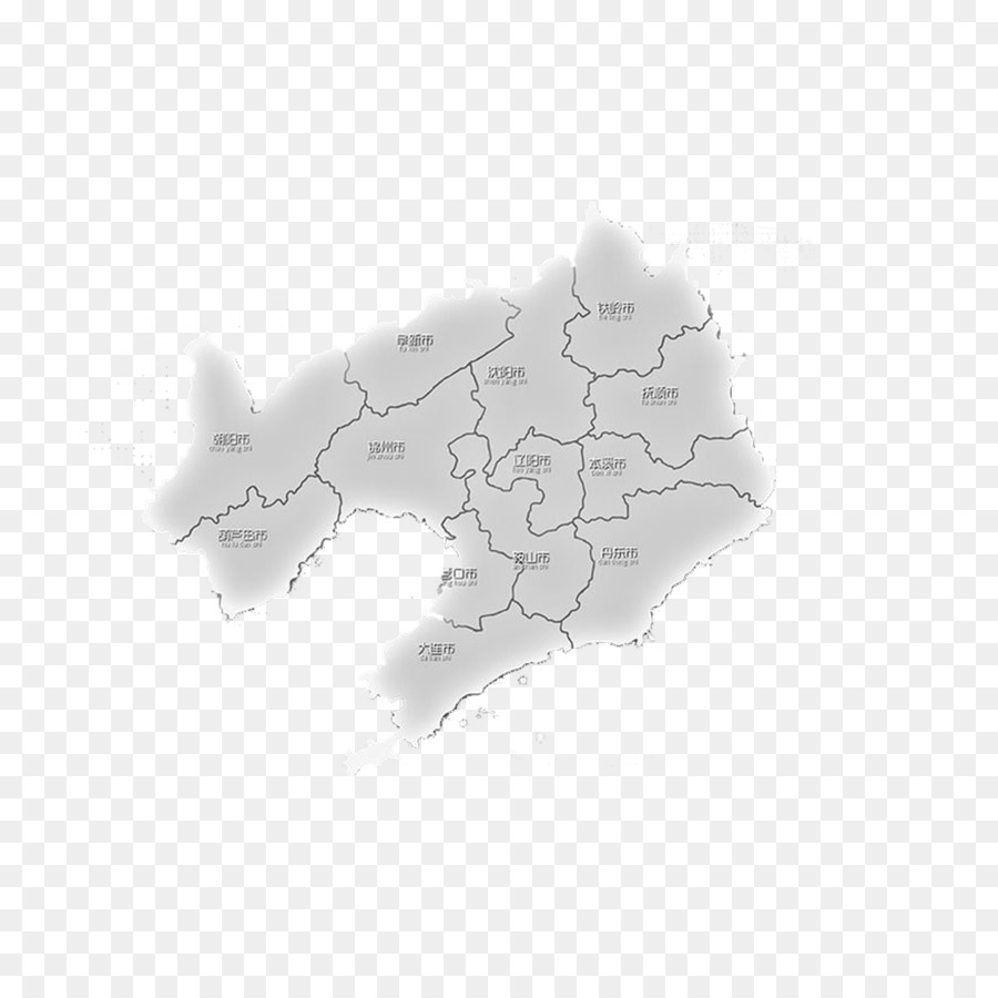 Weiß Schwarze Schrift - Karte von Liaoning Stadt Distribution
