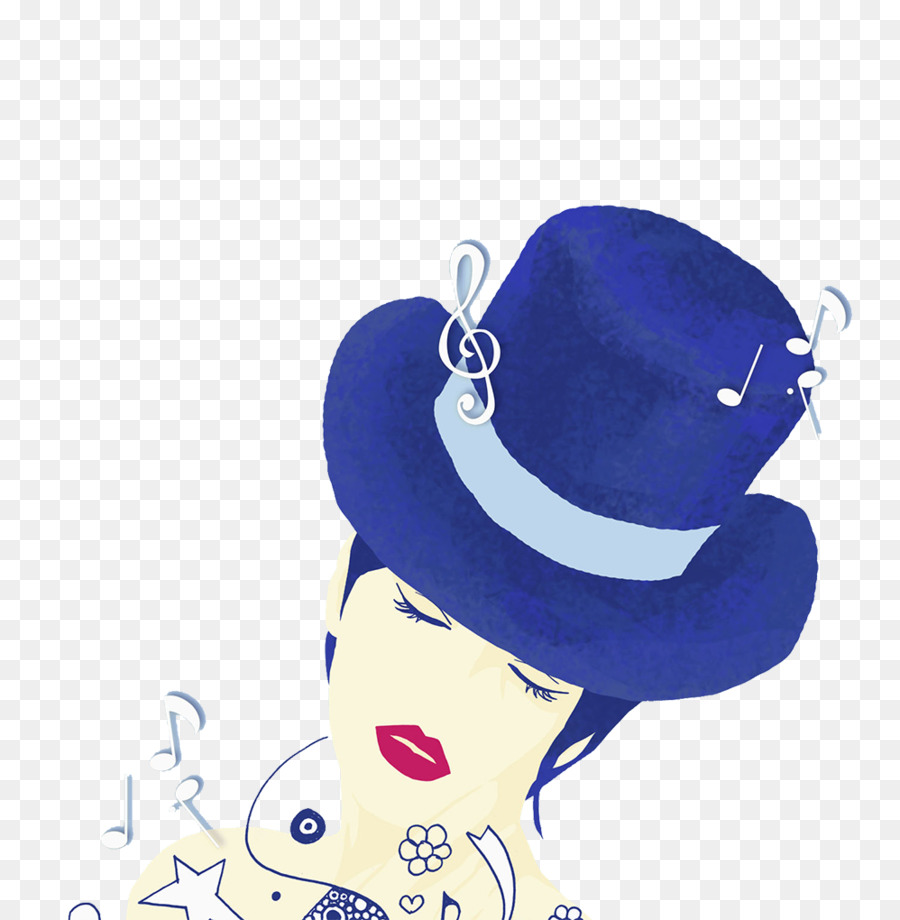 Bluehat - Die modische Dame in einem blauen Hut
