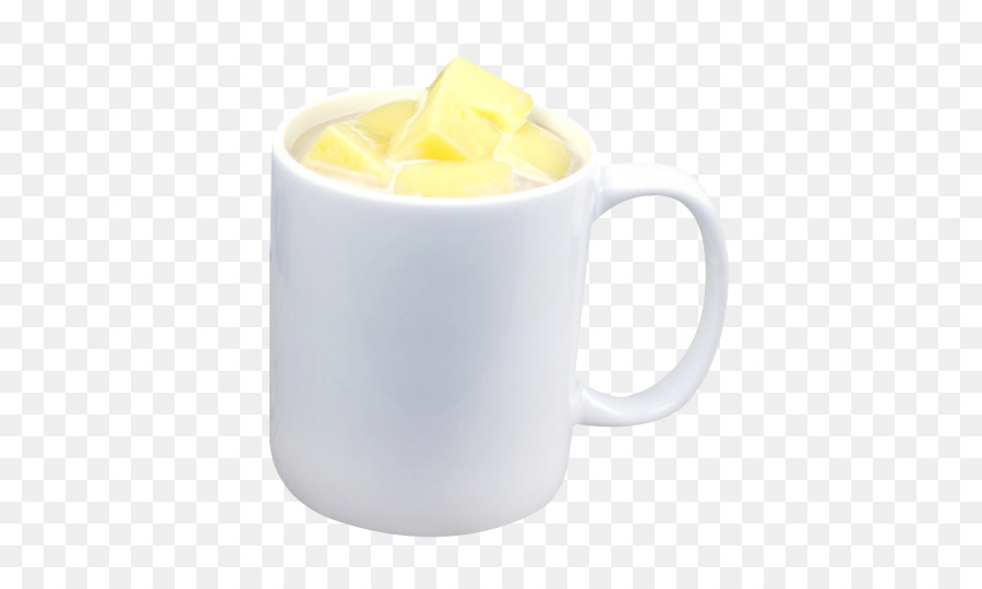 Kaffee Tasse Becher-Gelb Essen - Pudding-Milch-Tee