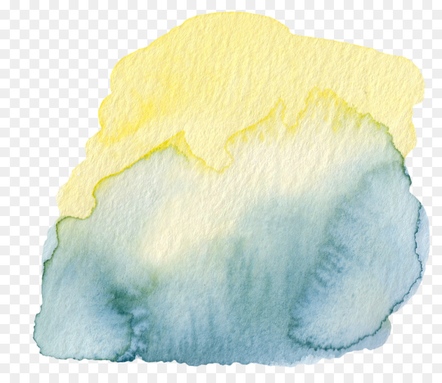 Gelb Aquarell-Malerei, Tinte - Gelb und blau Aquarell-Effekt