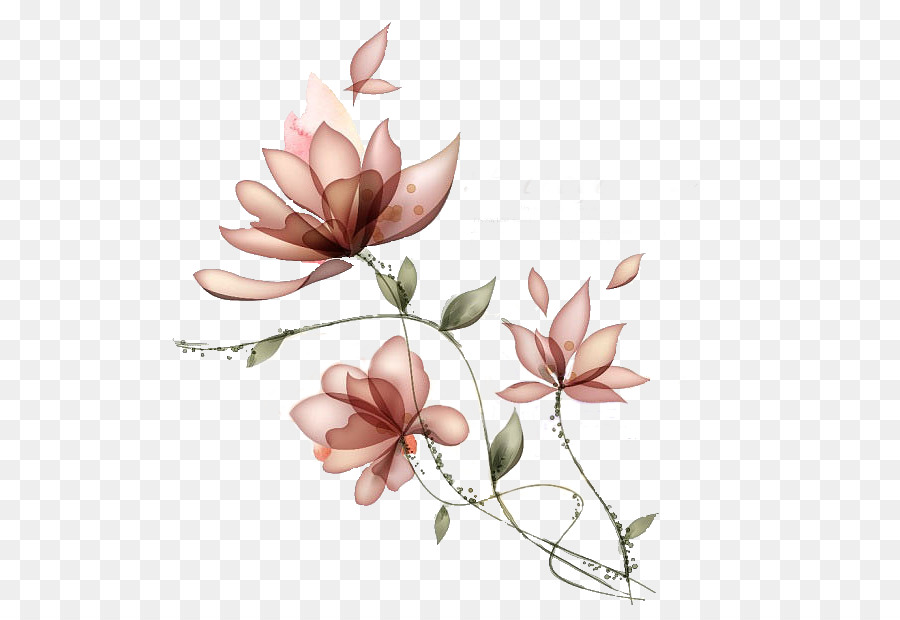 Adesivo carta da Parati - Lotus dipinto rendering